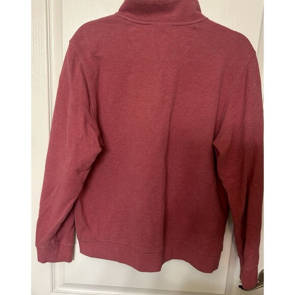 Brooks Brother Mens 1/4 Zip Sweatshirt Salmon Knit Mock Neck Cotton Blend M - Picture 5 of 6